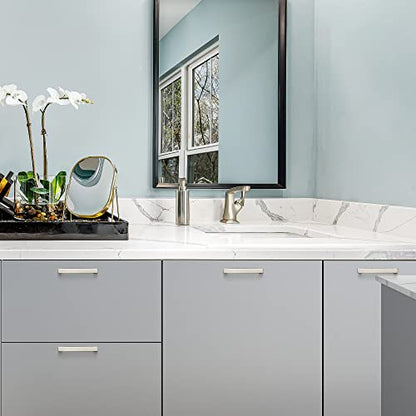 Brushed Nickel Cabinet Handles Drawer Pulls 3 Inch CC 10 Pack - color: Brushed Nickel Square, size: 3" Hole Center