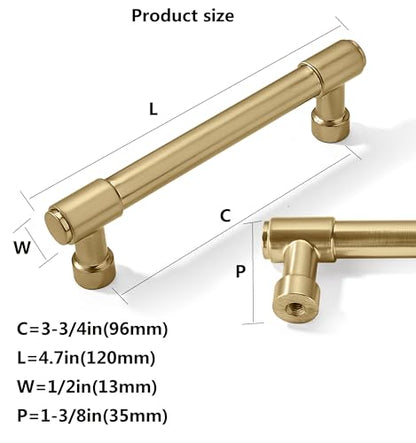 10 Pack 3 3/4"(96mm) Champagne Bronze Cabinet Pulls Gold Drawer Pulls Kitchen Cabinet Hardware Champagne Brass Kitchen Handles for Cabinets Cupboard Handles Drawer Handles - color: Champagne Bronze, size: 3-3/4"(96mm) hole center