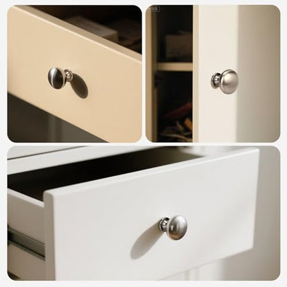 12 Pack Brushed Nickel Cabinet Knobs,1-3/16 Inch(29.5mm) Solid Drawer Knobs Kitchen Cabinet Pulls,Round Dresser Knobs, Modern Drawer Pulls for Dresser Drawers - color: Brushed Nickel