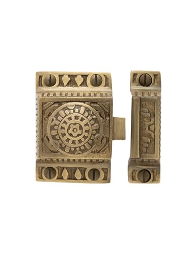 Antique Brass Cabinet Latch - Durable Solid Brass, Polished Finish for a Stylish Upgrade. Easy Install for Cabinets, Cupboards & Drawers, Vintage Charm Meets Modern Functionality