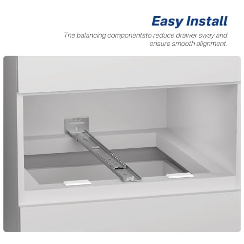 12 Inch Center Mount Drawer Slides 4 Pcs, Heavy Duty Hidden Rails - size: 12 Inch