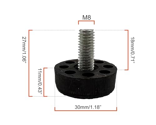 24PCS M8 Stainless Steel Adjustable Furniture Levelers, Screw-in Leveling Feet for Furniture Legs, Tables, Chairs, Cabinets & Patio Furniture - size: M8