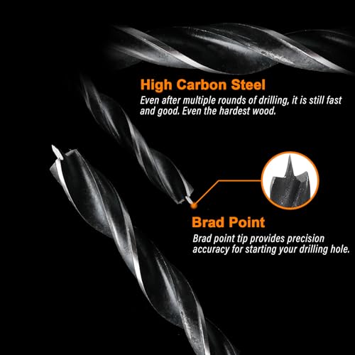 Brad Point Drill Bit Set 12Pcs (1/8" - 1/2")