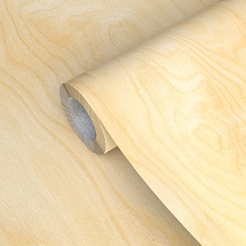 GSCIT Club Birch Wood Veneer, 12 inch x 25ft Wood Edge Banding Pre-glued Flexible, Veneer Tape Banding for Cabinet Repair Furniture Restoration - color: Birch Veneer, size: 12"x 25ft