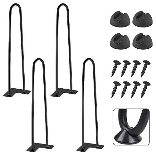 EconoHome Metal Hairpin Legs 20 inch - (Various Size Options) Table Legs, Desk Legs, Furniture Legs, Coffee Table Legs - Modern Hairpin Legs for Any DIY Project - size: 20 Inch