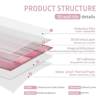 20 Sheets Subway Tile Stickers Peel and Stick Backsplash Decal Panel - color: Etp05
