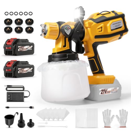 maXpeedingrods Paint Sprayer, 1400ML HVLP Spray Paint Gun 2 * 4Ah Battery