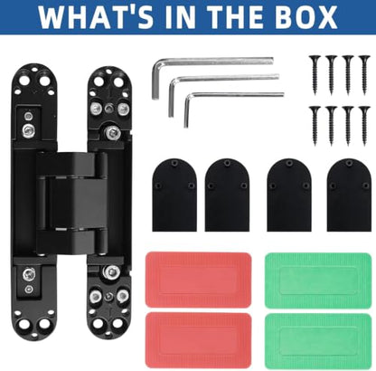 TamBee 9.7 inch Hidden Door Hinges Concealed Hinge - color: Black, size: 9.7inch 2pcs