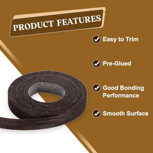 uxcell 5/8 Inch x 25ft Wood Veneer Edge Banding Pre-Glued Flexible Strips - size: 5/8 Inch x 25ft
