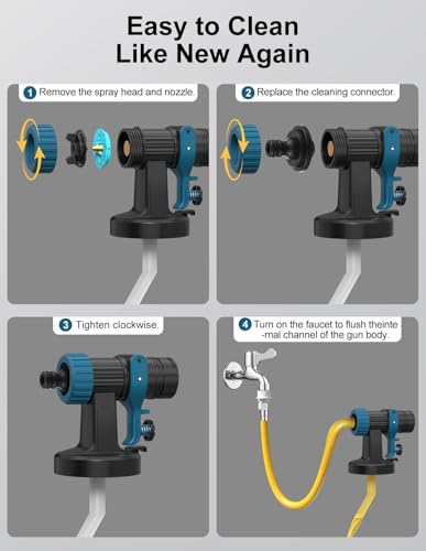 Paint Sprayer, Electric Spray Paint Gun, 3 Modes & 4 Brass Nozzles