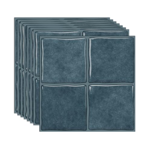 20pcs Peel and Stick Backsplash Wall Tiles,Retro Blue 6"x6" - color: Retro Blue