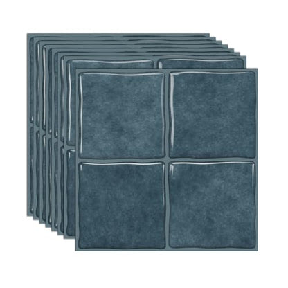 20pcs Peel and Stick Backsplash Wall Tiles,Retro Blue 6"x6" - color: Retro Blue