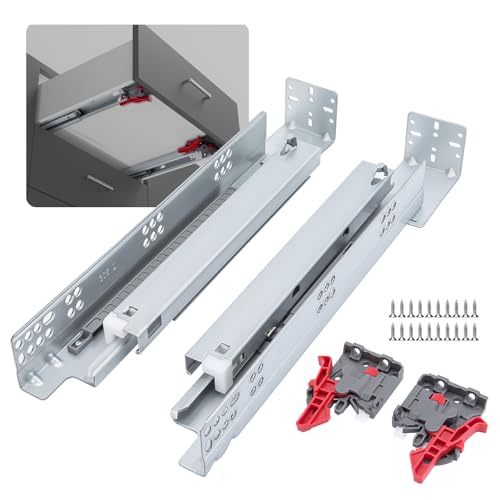 LONTAN 1 Pair Hidden Undermount Soft Close Drawer Slides 18 Inch - color: Soft Close With Bracket, size: 18 Inch