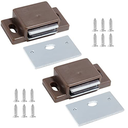 BokWin Magnetic Door Catch, 2 PCS, Brown, 15lb - color: Brown