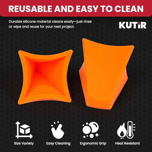 Kutir 2 PCS Silicone Caulking Tool Kit – Reusable Sealant Finishing Tools for Smooth Caulk Application, Grout Spreader & Joint Sealing for Kitchen, Bathroom, Window – 4/6/10/16mm