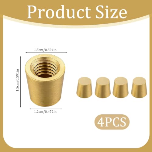 4PCS Brass Cutting Board Feet with Screws & Washers,Decorative Metal Furniture Feet for Jewelry Box Walnut Wood Board Display Tray,Professional Raised Cabinet Feet for Kitchen Appliances Countertop