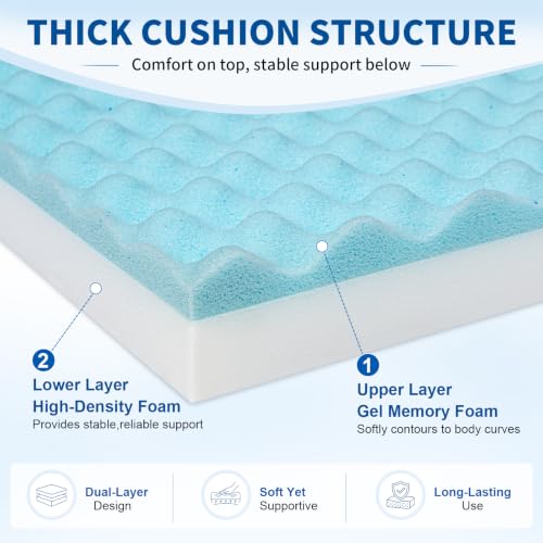 High Density Upholstery Foam (72"x24"x4") Seat Cushion Replacement Foam, 1 Inch Egg Crate Memory Pad for Pressure Relief and Comfort, Cuttable Sofa Sag Support Chair Repair Material DIY Projects - size: 72"x24"x4"