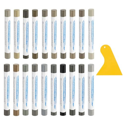 uxcell 20Pcs Wood Filler Sticks 20 Colors Comprehensive Gray Series - color: Comprehensive Gray Series