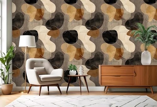 Modern Abstract Peel and Stick Wallpaper, Neutral Geometric Wallpaper