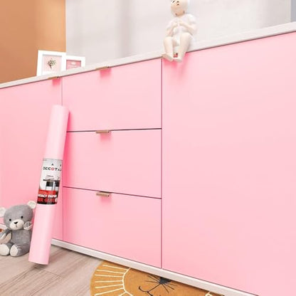 Decotalk 1.3x16.4ft Pink Contact Paper Peel and Stick Cabinet Contact Paper - color: Pink, size: 15.7" x 200"
