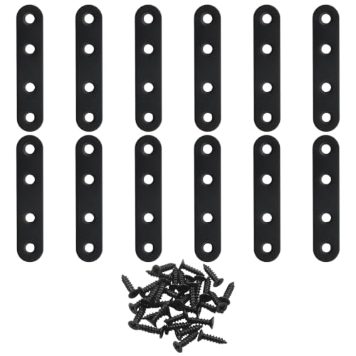 12 Pcs Flat Brackets, 2.99" x 0.63", Stainless Steel - size: 16*78 mm