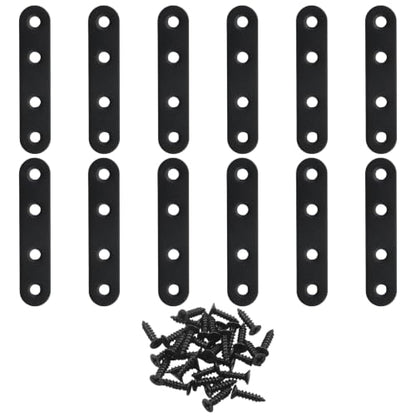 12 Pcs Flat Brackets, 2.99" x 0.63", Stainless Steel - size: 16*78 mm