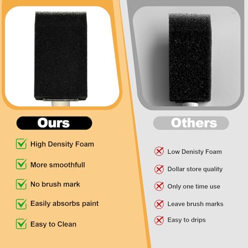 50pcs 1" Foam Brush with High Density Foam - size: 1inch 50pcs