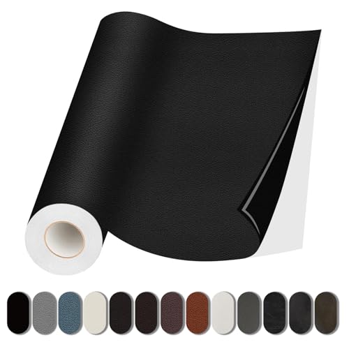 Leather Repair Patches, Self Adhesive Vinyl for Couches Furniture - color: Black, size: 17X158 inch