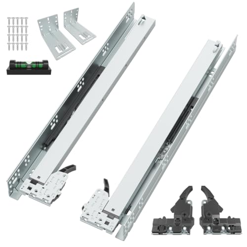 Onemake Undermount Soft Close Drawer Slides with Rear Mount Brackets, 3D Locking Device with Metal Base, 100 Lbs Full Extension, Concealed Bottom Mount Rails Runners for Face Frame (12 Inch, 5 Pair) - size: 12 Inch