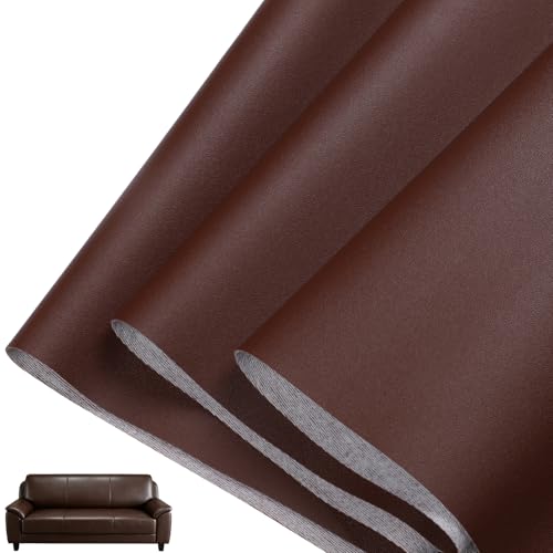Faux Leather Fabric for Upholstery: Soft Smooth 54"x36" Leather - color: Dark Brown, size: 1 Yard（54"x36")