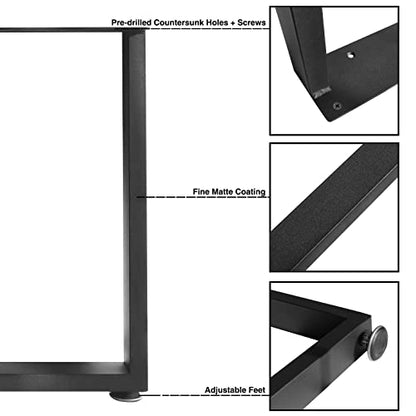 16" Metal Furniture Legs with Adjustable Feet - Desk, Coffee Table, Bench Legs, DIY for Side Table, Nightstand, Chair - color: Rectangle, size: 16