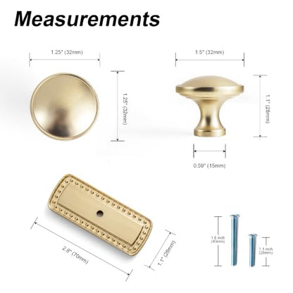 6Pack Champagne Bronze Cabinet Knobs with Backplate Drawer knobs - color: Champagne Bronze, style: Beadedge