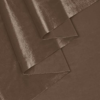 KKJIAF 5 Yard Brown Stretch Velvet Fabric 60" Wide for DIY Crafts - color: Brown, size: 5 Yard