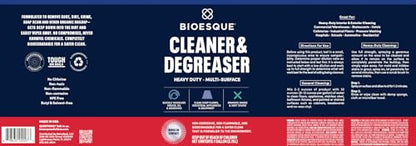 Bioesque Heavy Duty Multi-Surface Cleaner & Degreaser Concentrated Professional Formula, 1 Gallon (Pack of 4) - size: 128 Fl Oz (Pack of 4)