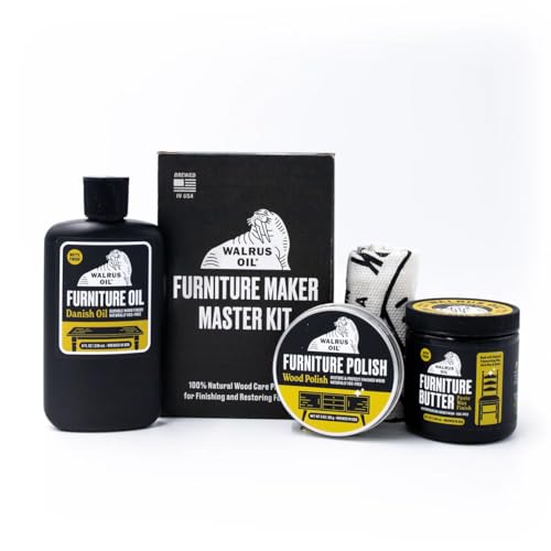 Walrus Oil - Furniture Finish Master Kit - Includes Furniture Finish, Furniture Butter, Furniture Wax, Polishing Rag, and Special Box