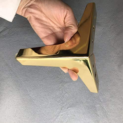Metal Sofa Legs Furniture Replacement Leg Golden Sofa Feet Heavy Duty Triangle Cabinet Feet Set of 4 (6 Inch) - size: 6 Inch