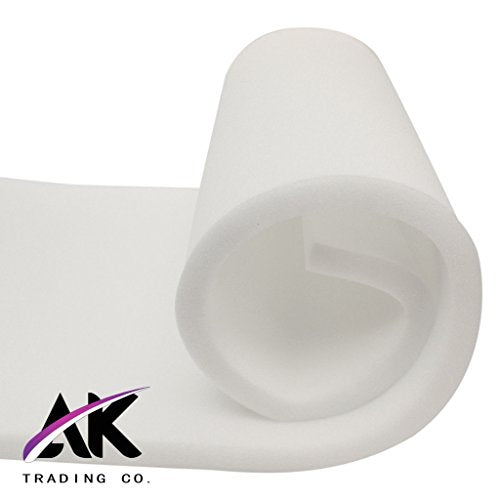 AK TRADING CO. Medium Density 1" x 24" x 72" Seat Foam Cushion Replacement Upholstery Sheet - Polyurethane Foam - size: 1x24x72