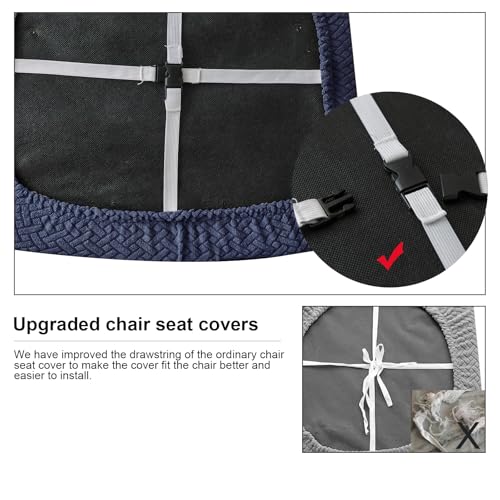 Genina Waterproof Seat Covers for Dining Room Chair Cover Set of 6 - color: Navy Blue, size: 15-19in Waterproof