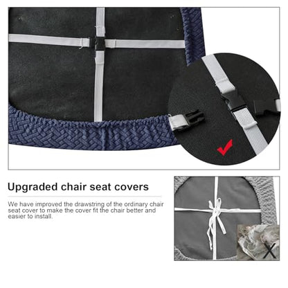 Genina Waterproof Seat Covers for Dining Room Chair Cover Set of 6 - color: Navy Blue, size: 15-19in Waterproof