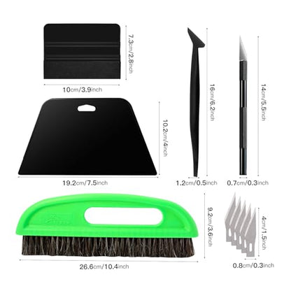 NEWISHTOOL Wallpaper Smoothing Tools, Wallpaper Tool Kit with Wallpaper Paste Brush, Smoother Squeegee, Felt Squeegee & Paper Cutter for Peel and Stick Contact Paper, Wallcovering, Vinyl Backsplash - color: Set-02