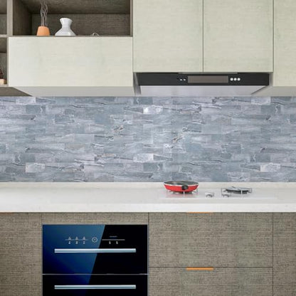 2026 New Upgrade Peel and Stick Backsplash Tile, Peel and Stick 11.34" X 11.57" Wall Tile for Kitchen, Bathroom, Fireplace, Laundry (Polished Marble Cyan, 10 Packs) - color: Polished Marble Cyan