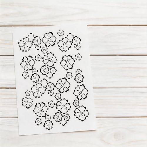 TIAMECH A4 Reusable Plum Cherry Stencil for Painting - style: Plum Cherry
