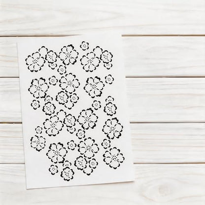 TIAMECH A4 Reusable Plum Cherry Stencil for Painting - style: Plum Cherry