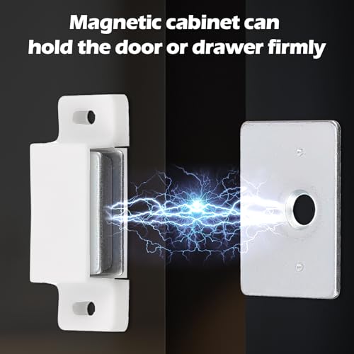 Moxweyeni 24 Pack Cabinet Magnets Magnetic Door Catch 15lb, White - color: White