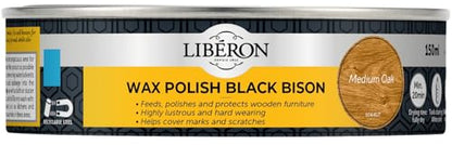 Libéron Wax Polish Black Bison Paste Medium Oak 150ml - color: Medium Oak, size: 5 Fl Oz (Pack of 1)