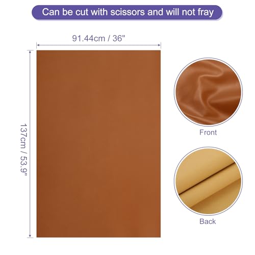 PATIKIL PU Faux Leather Fabric Nappa Grain 1 Yards Length 54"x36"x0.04" Soft Synthetic Leather Material Sheets 1mm Thick for Bags DIY Crafts, Brown - color: Brown, size: 54"x36"x0.04"