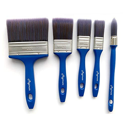 Magimate Paint Brush Set, Large Flat & Small Trim Variety Brushes Pack