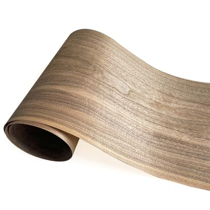 Natural Wood Veneer, Thin Veneer Sheets, Furniture/Boxes/Wooden Crafts Production and Renovation, Handmade DIY (Walnut) - color: Walnut / 11″ x 95″