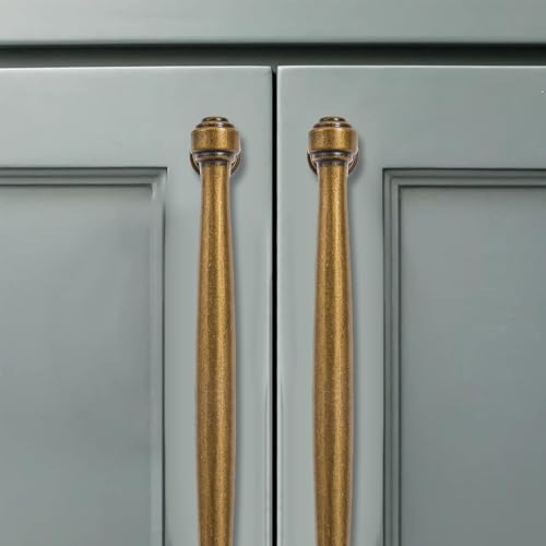 10 Pack 3inch(76mm) Center to Center Antique Brass Cabinet Pulls Handles for Cabinets Cupboard Solid Heavy Duty Drawer Handles Dressers Kitchens bedrooms - color: Antique Brass, size: 3inch(76mm) Center to Center