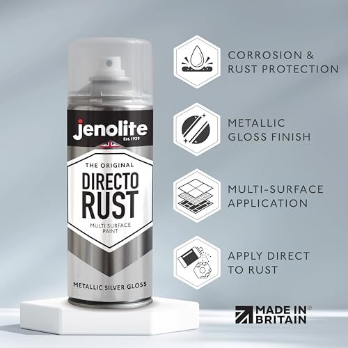 JENOLITE Directorust Metallic Finish Aerosol, Silver 1x13.5oz - color: Silver